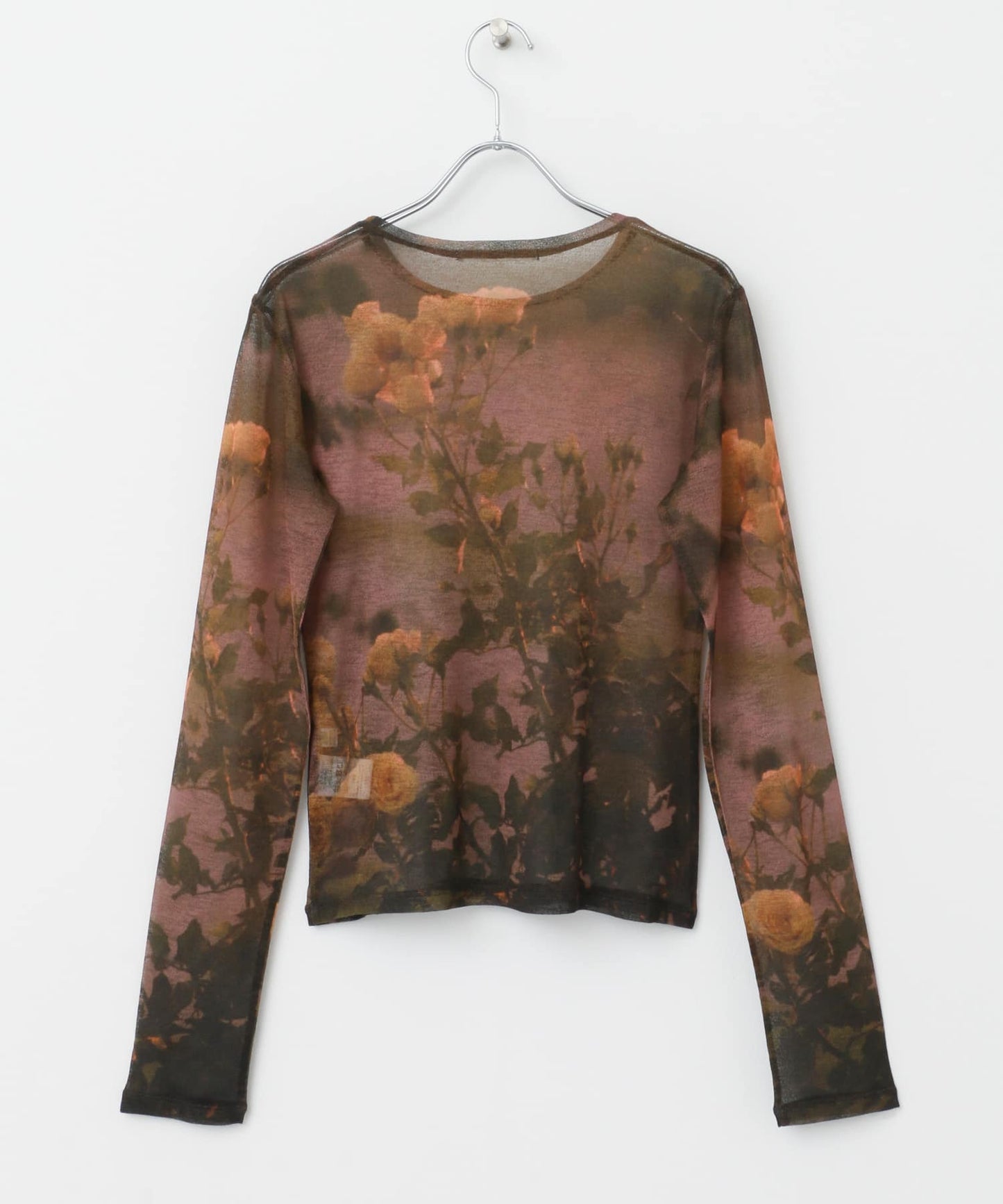 graphic sheer top (flower) *JP