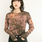 graphic sheer top (flower) *JP