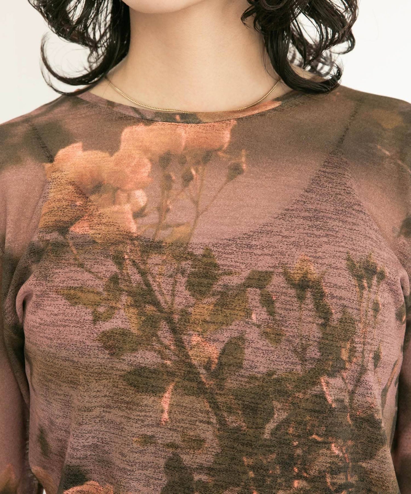 graphic sheer top (flower) *JP