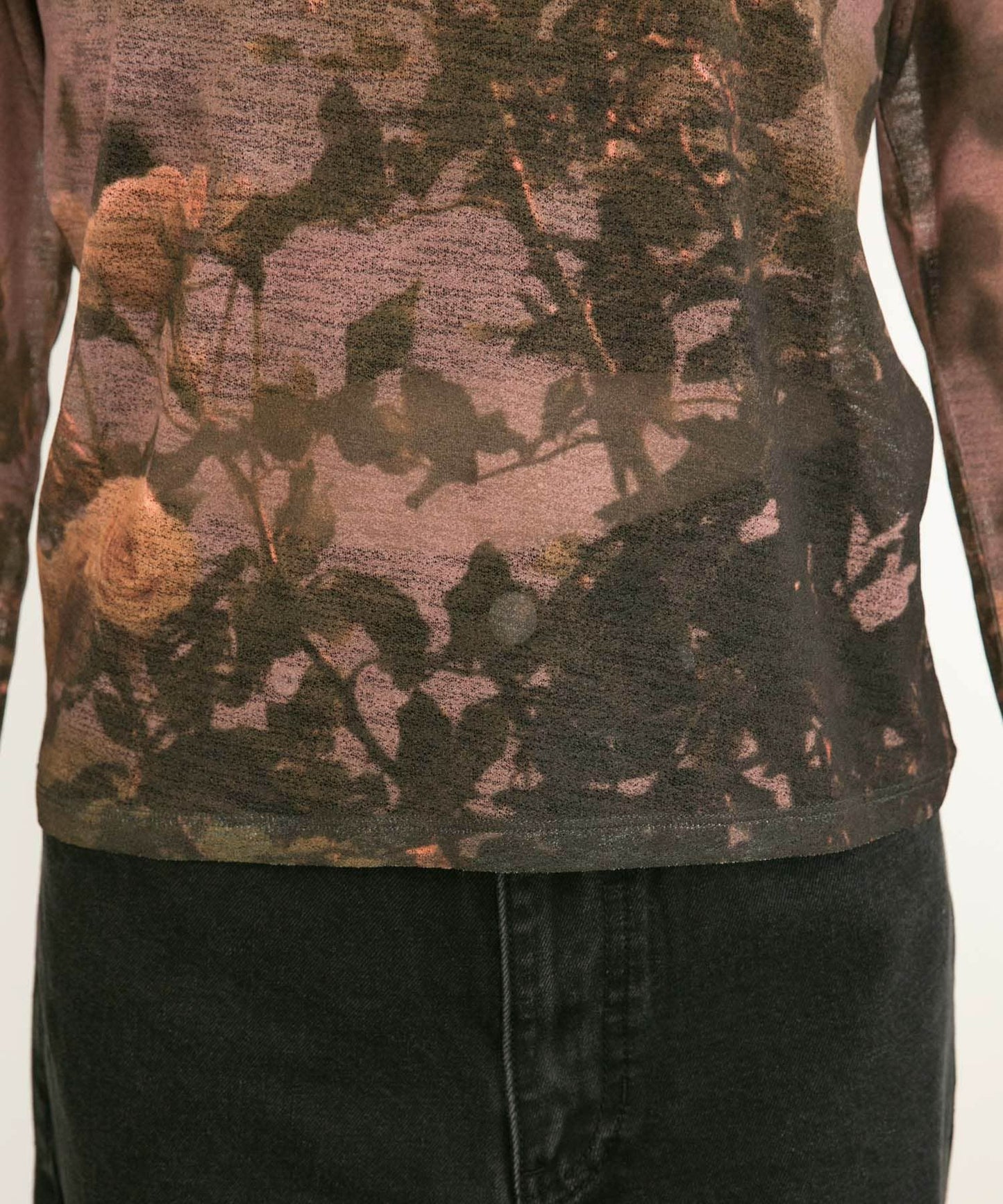 graphic sheer top (flower) *JP