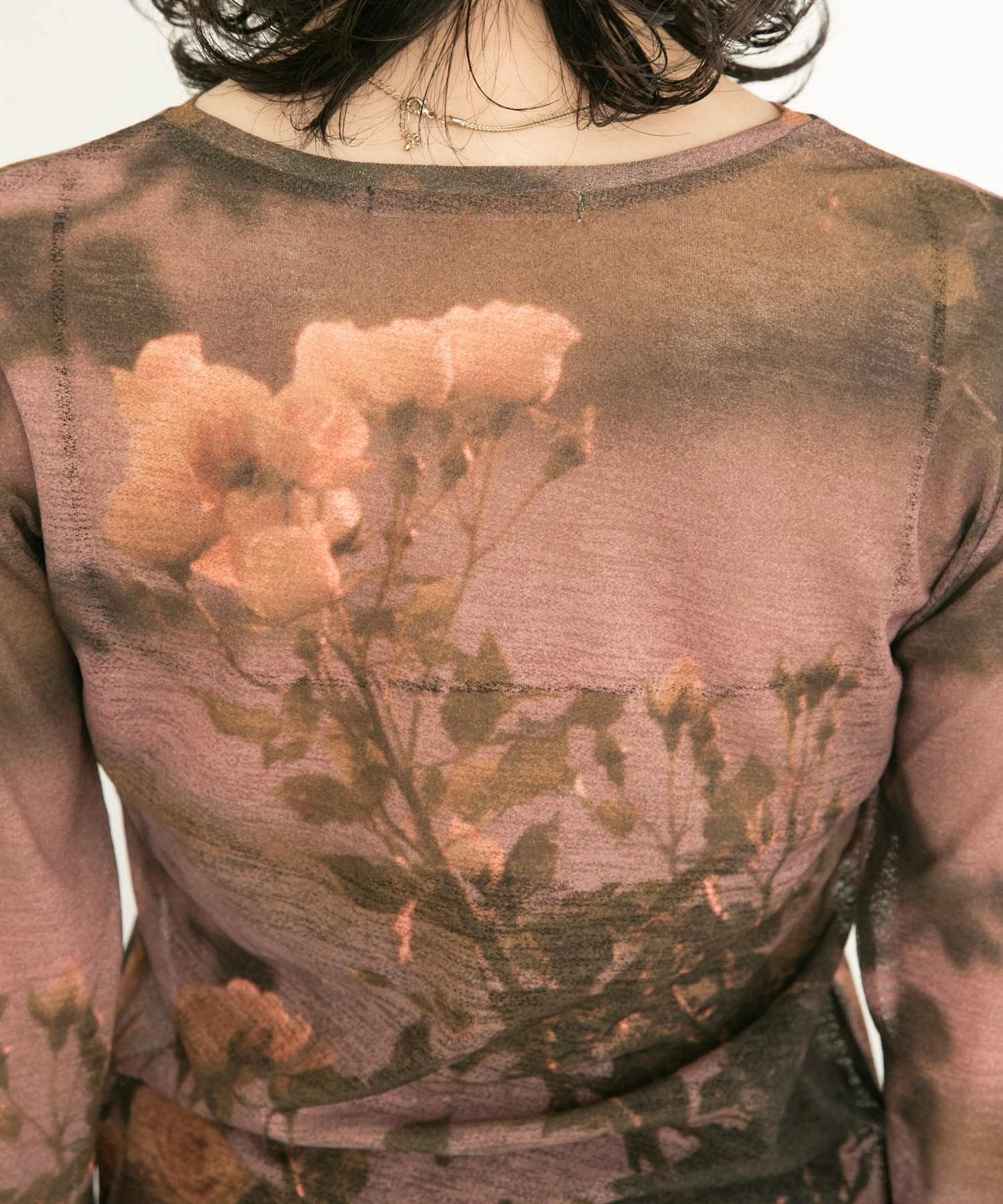 graphic sheer top (flower) *JP