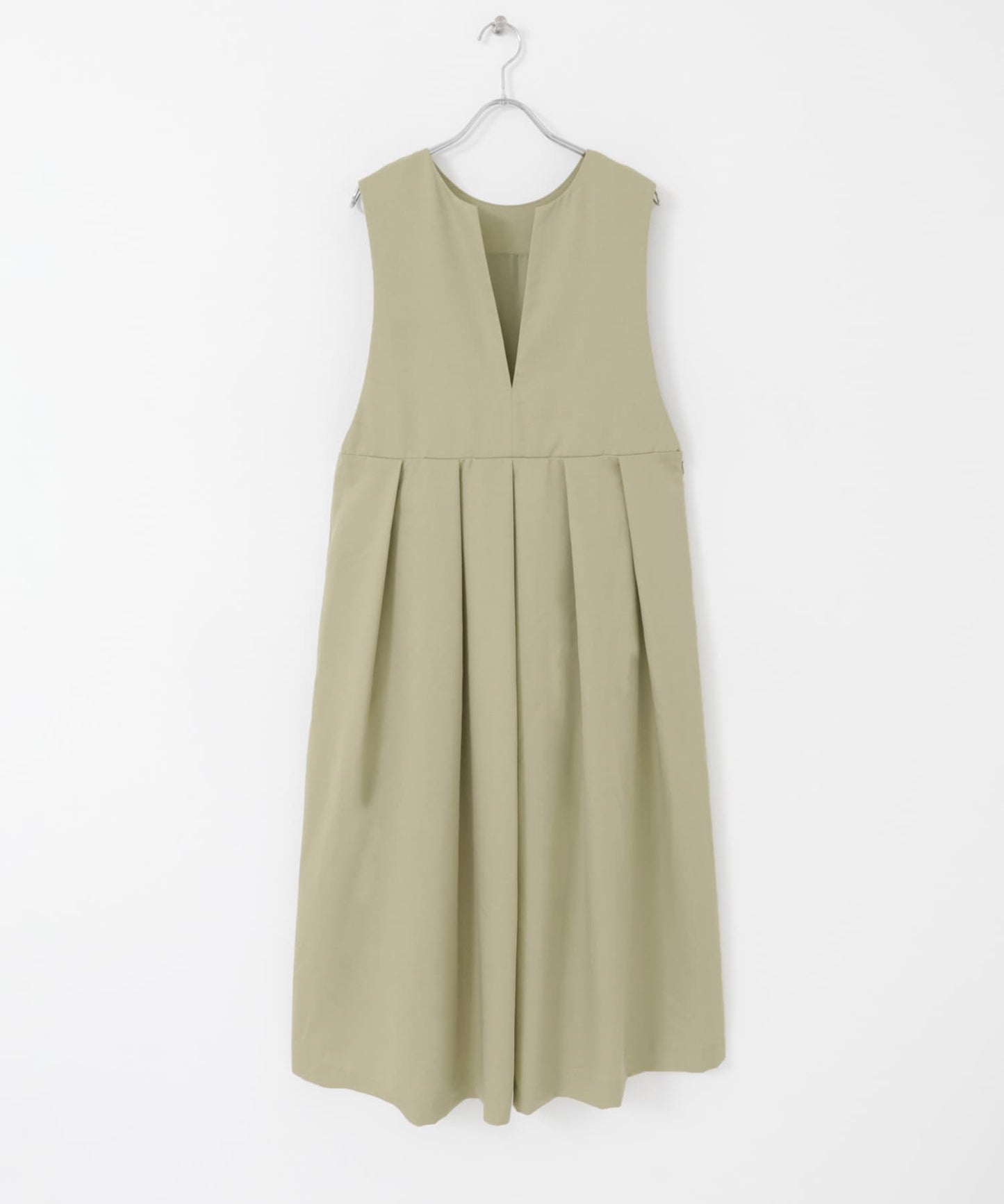 pleated jumper skirt (beige)