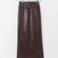 faux leather tight skirt (brown) *JP