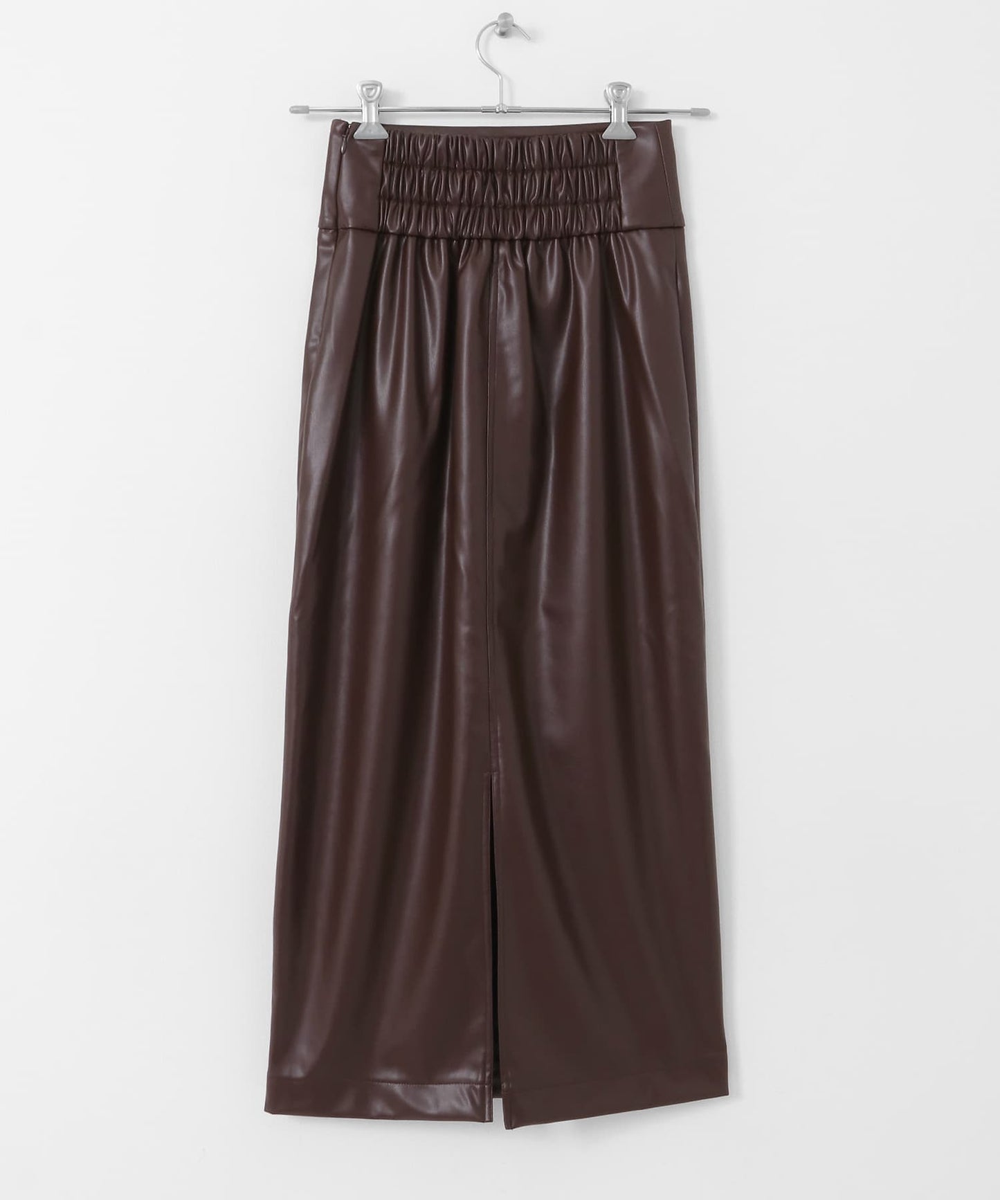 faux leather tight skirt (brown) *JP