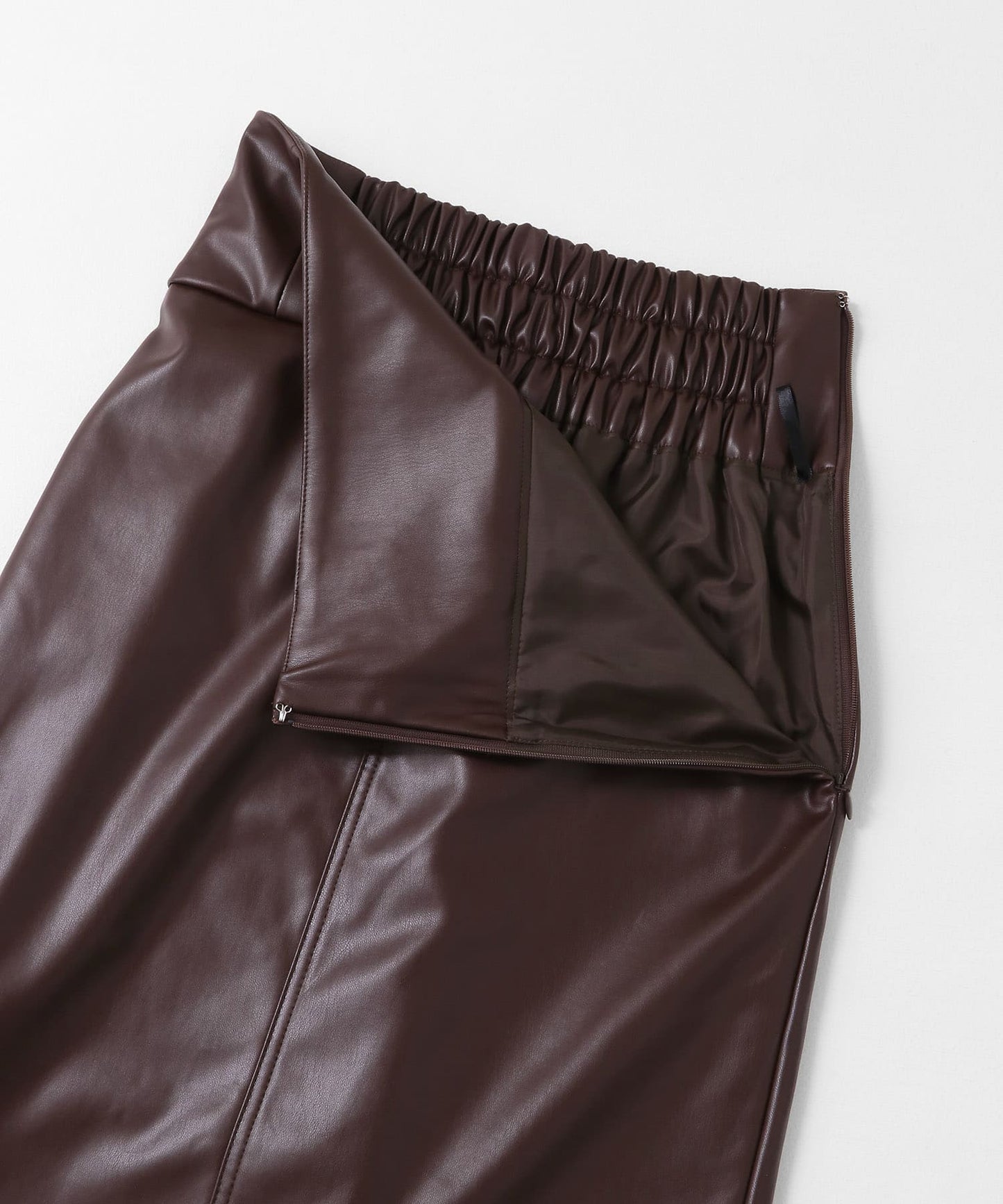 faux leather tight skirt (brown) *JP