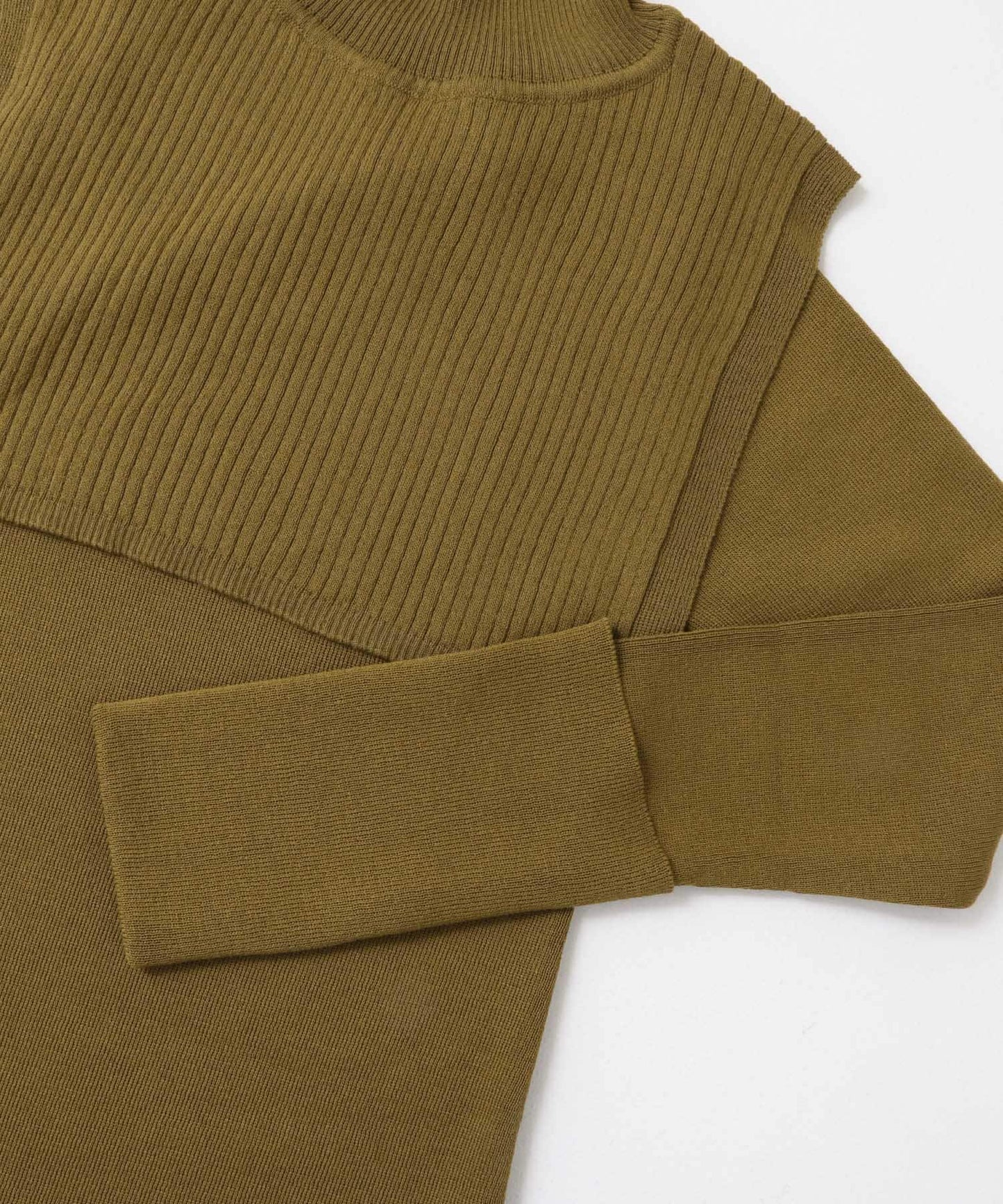 overshawl knit ops (khaki) *JP