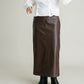 faux leather tight skirt (brown) *JP