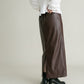 faux leather tight skirt (brown) *JP