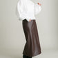 faux leather tight skirt (brown) *JP