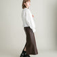 faux leather tight skirt (brown) *JP