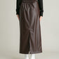 faux leather tight skirt (brown) *JP