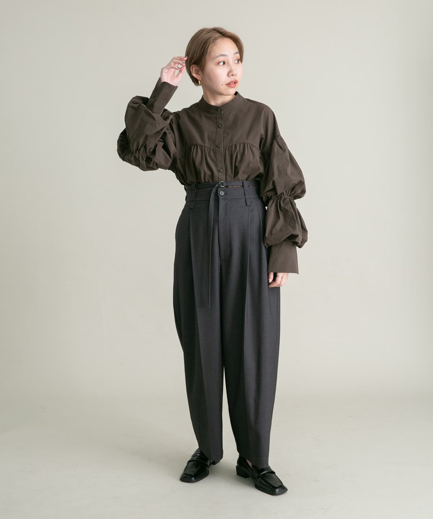 double sleeve shirt (brown) *JP