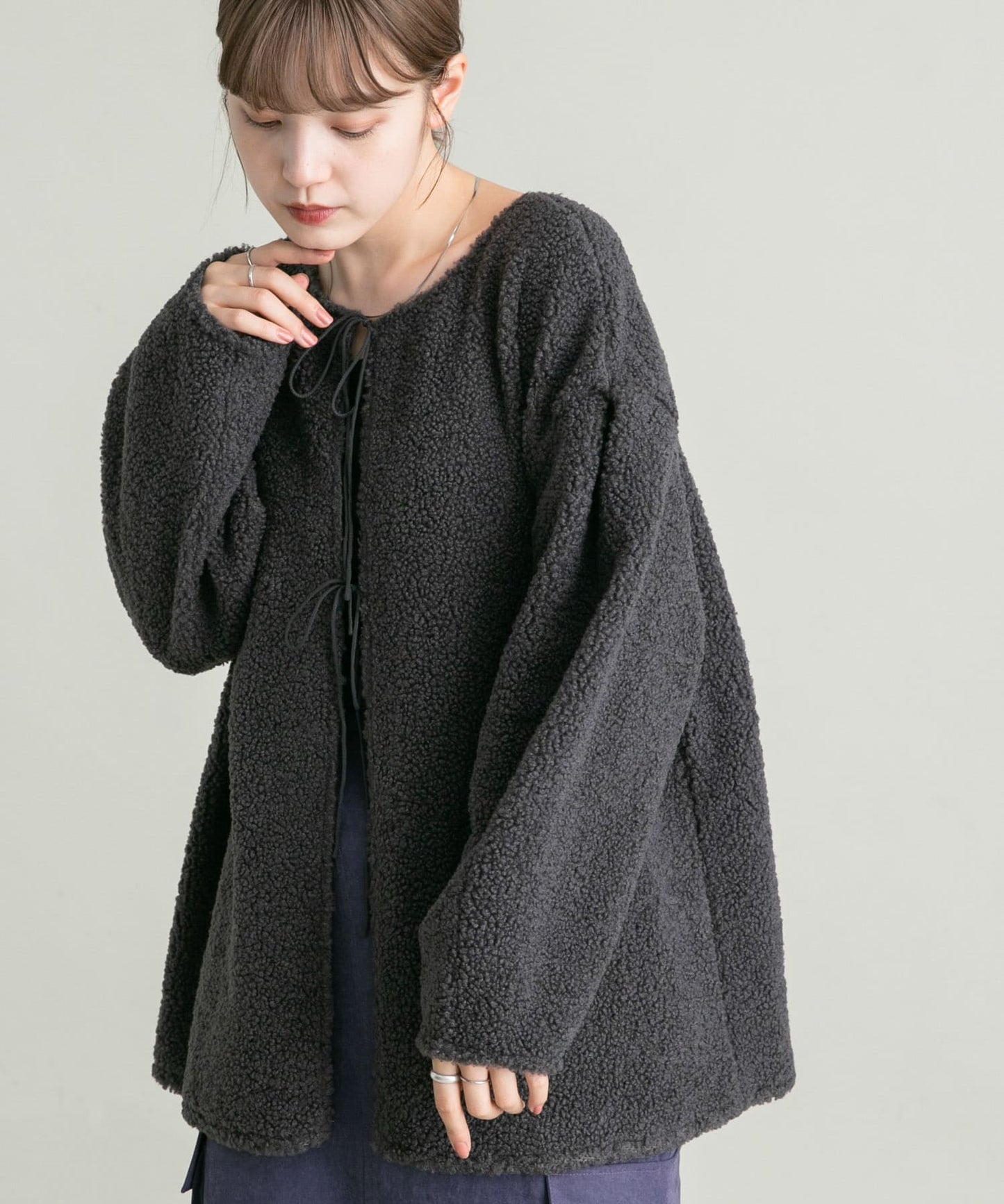 2way ribbon outer (charcoal) *JP