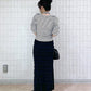 ruffle long tight skirt (black) *JP