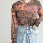 graphic sheer top (flower) *JP