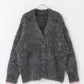 shaggy cardigan (charcoal) *JP