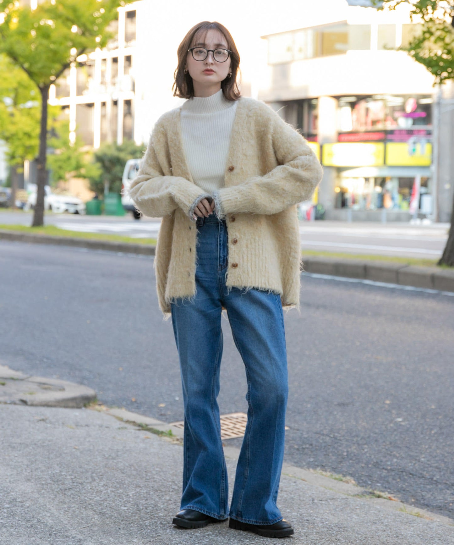 shaggy cardigan (yellow) *JP