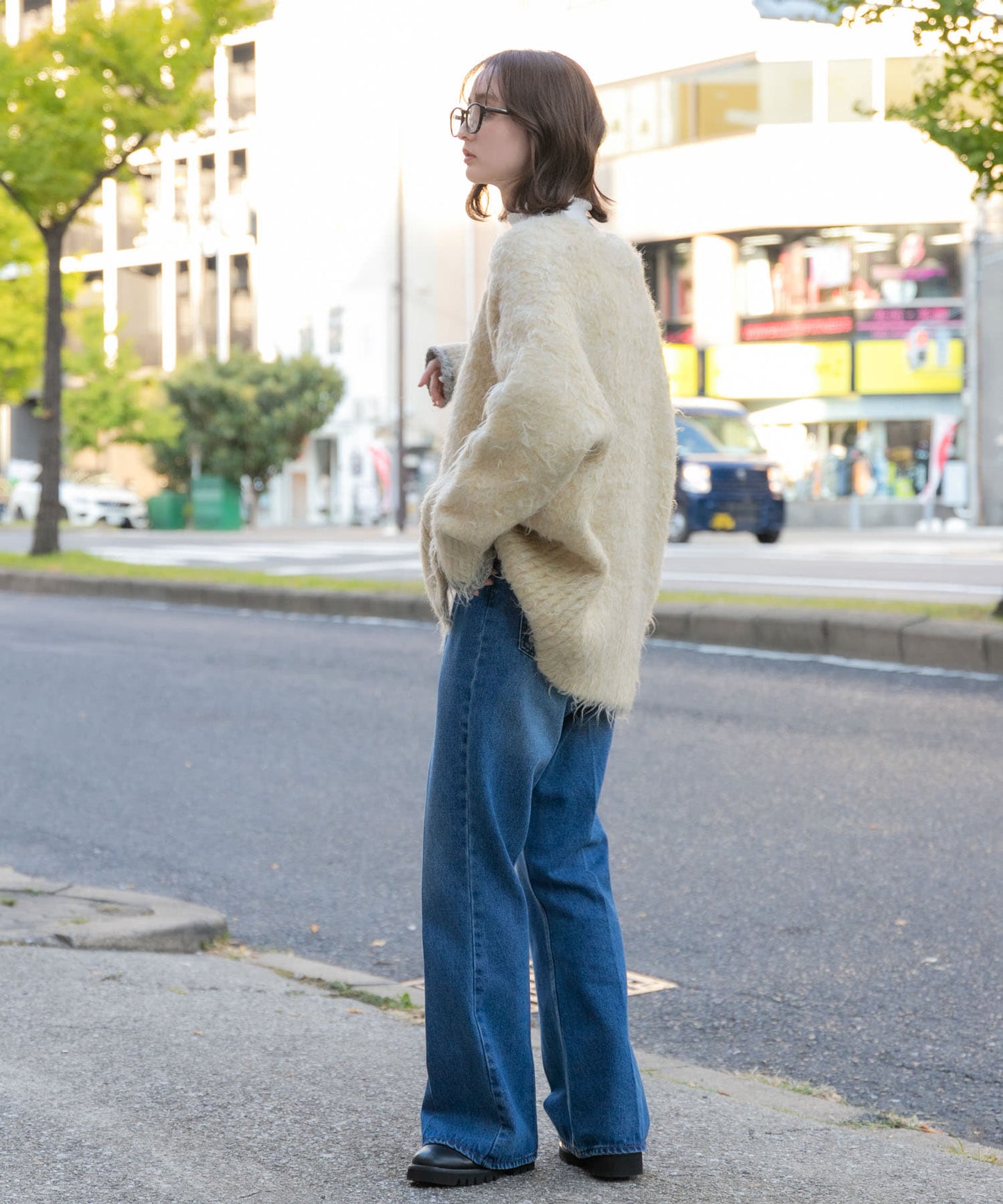 shaggy cardigan (yellow) *JP