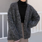 shaggy cardigan (charcoal) *JP