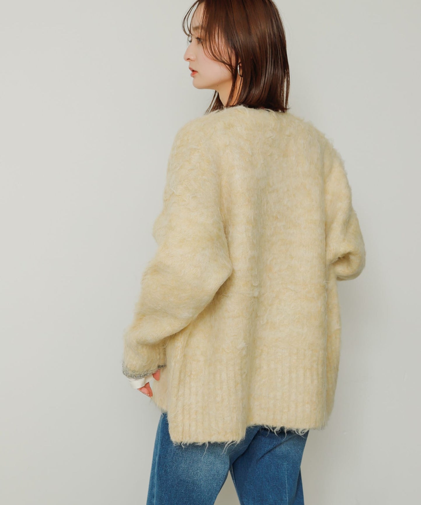 shaggy cardigan (yellow) *JP