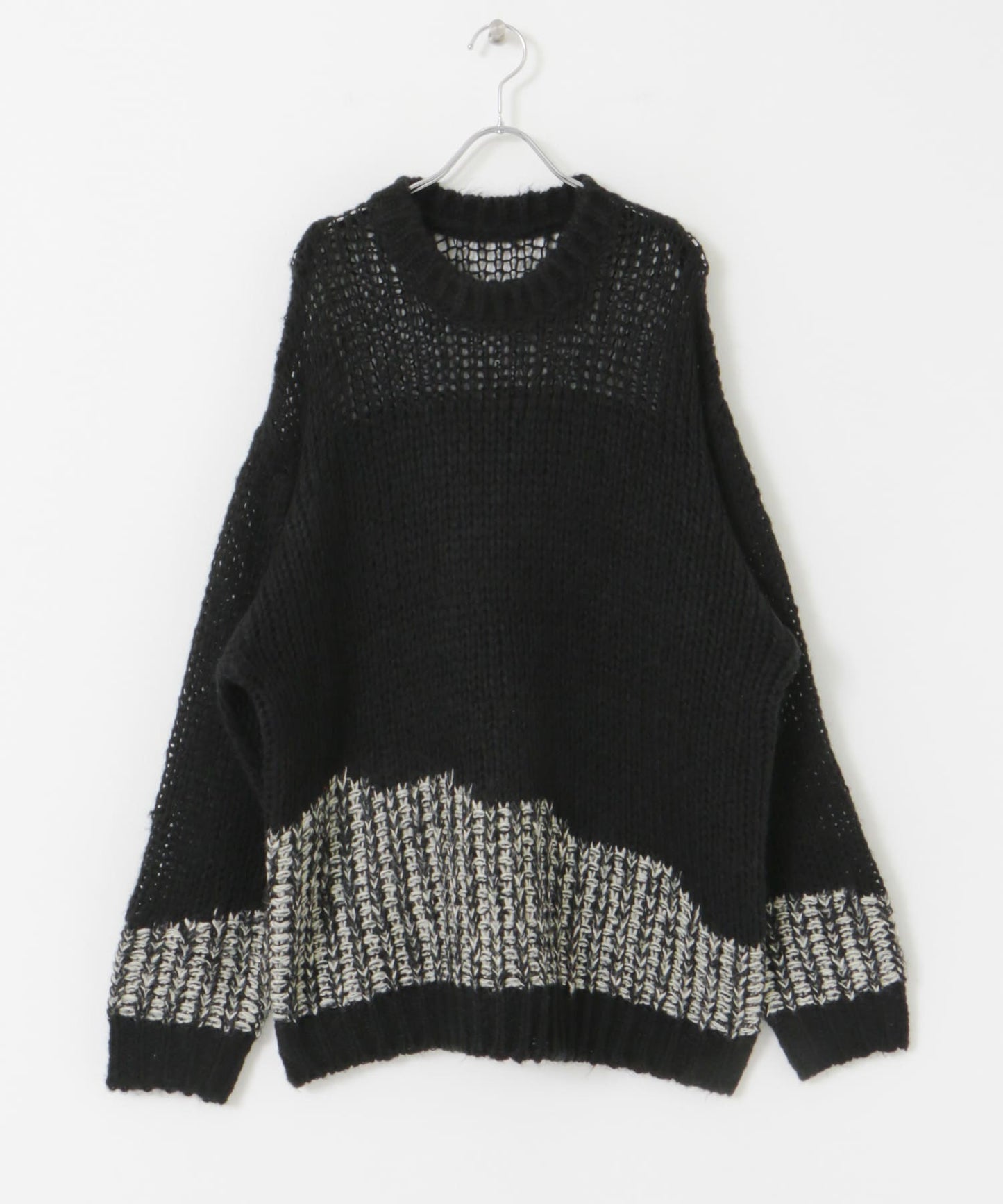 mesh bicolor knit (black)