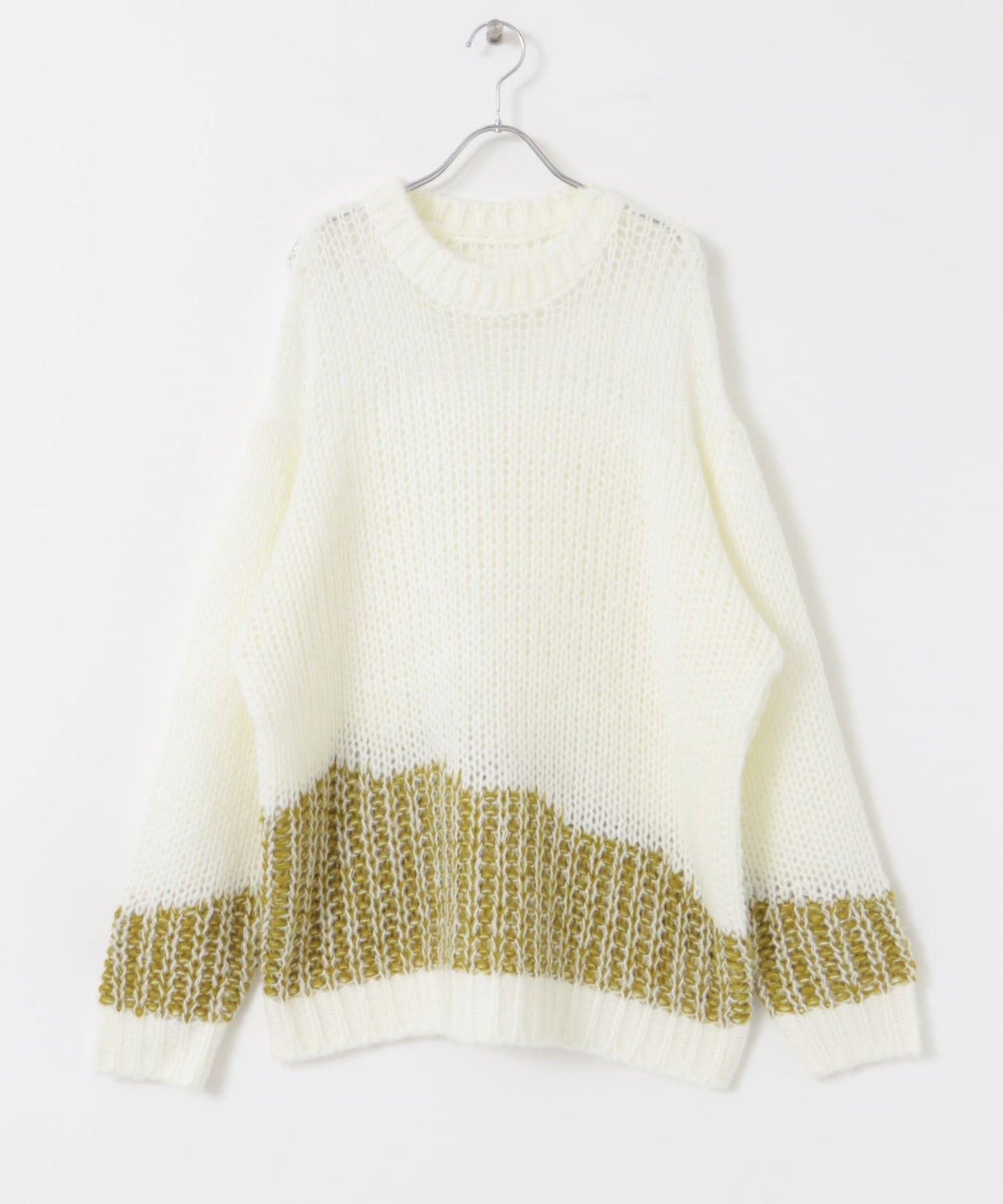 mesh bicolor knit (white)