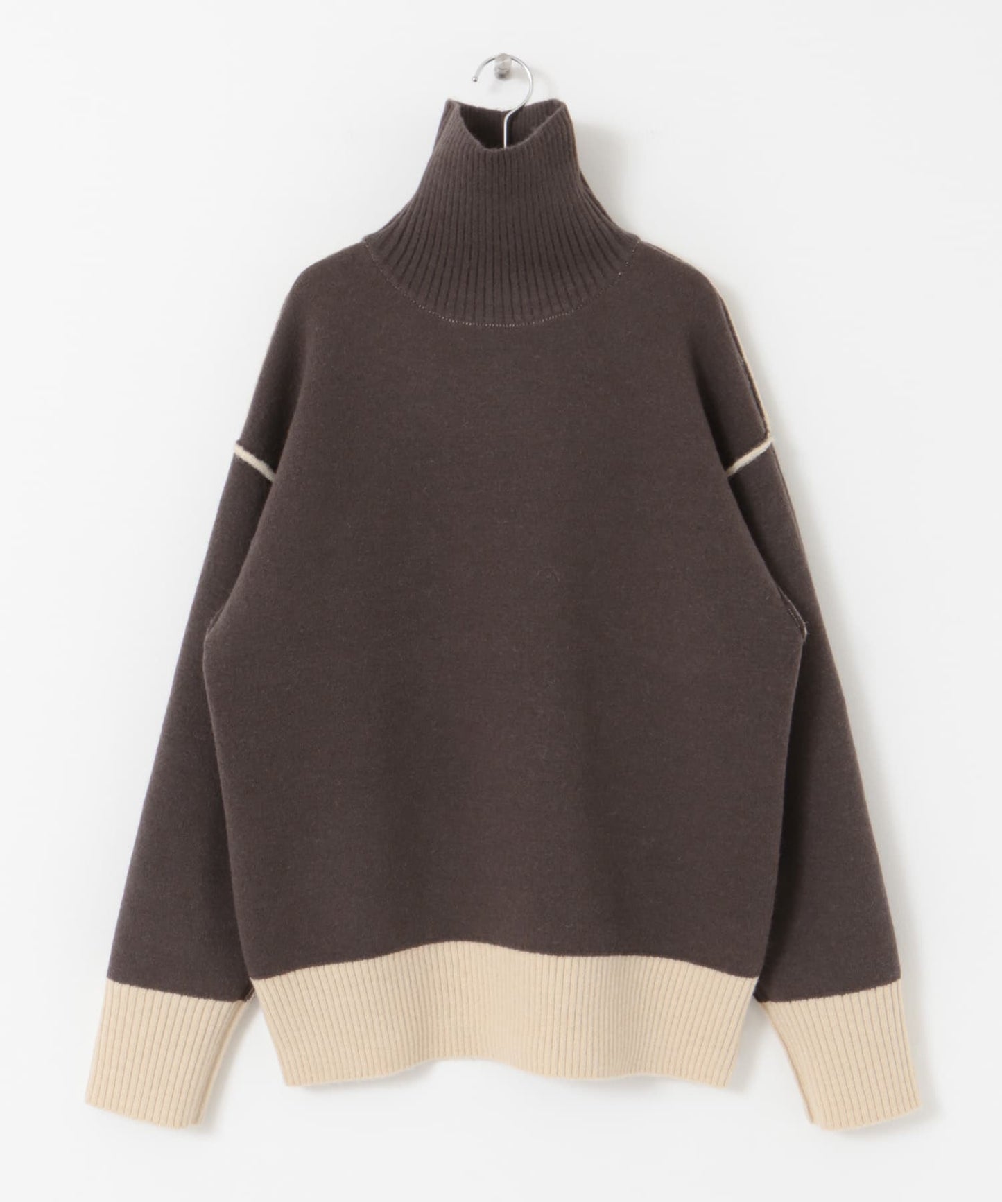 reversible over knit (beige x brown) *JP