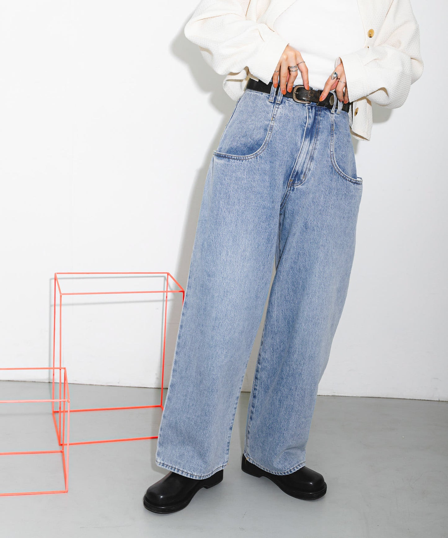 BIG pocket jeans (light blue) *JP