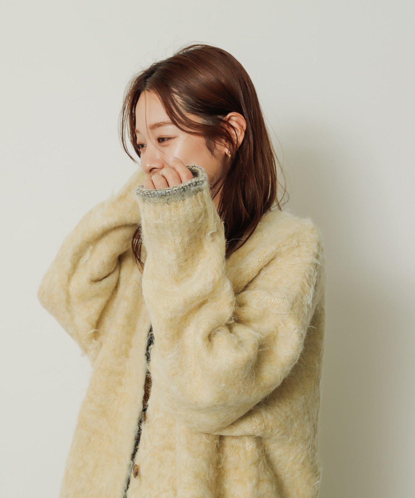 shaggy cardigan (yellow) *JP