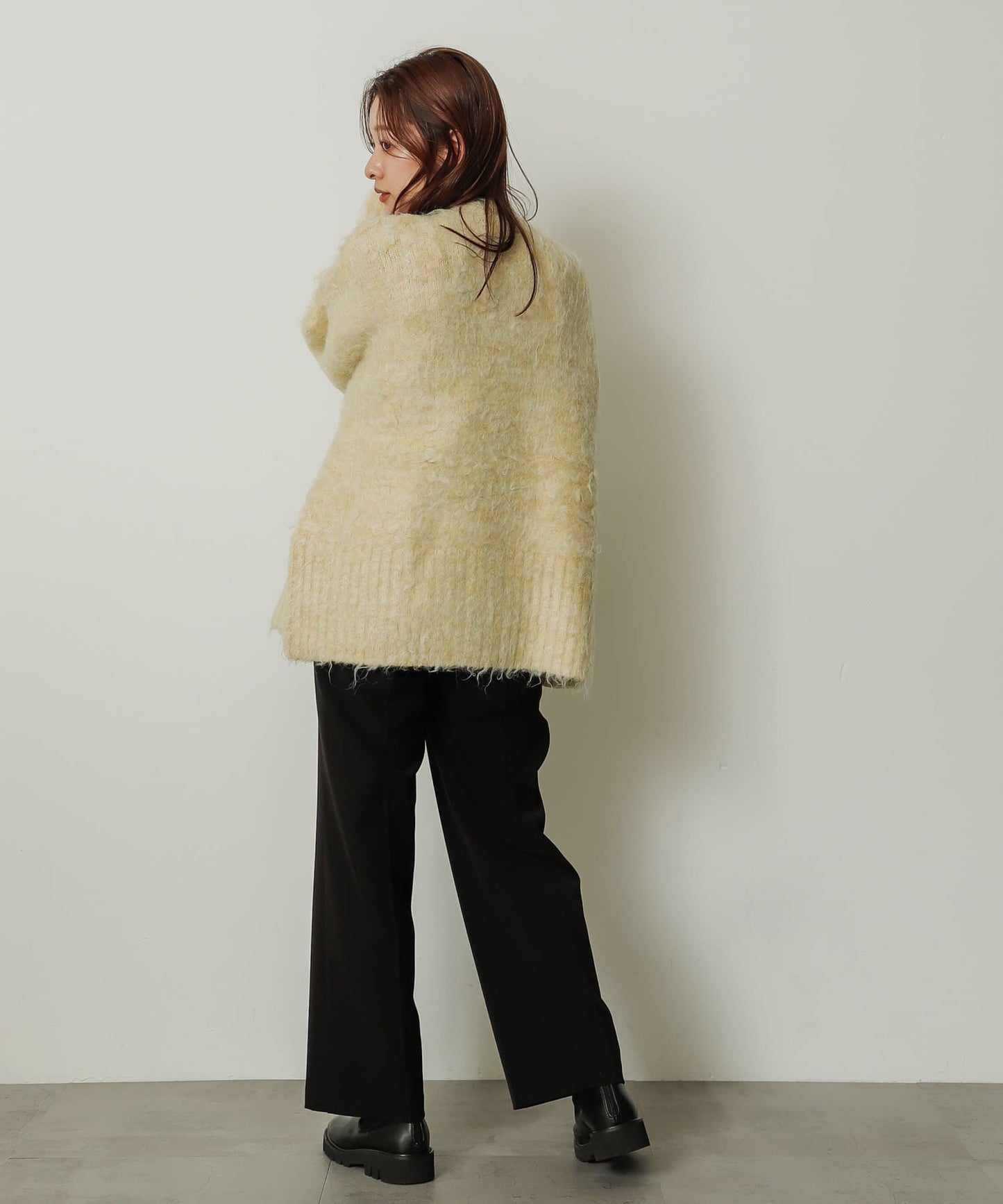 shaggy cardigan (yellow) *JP