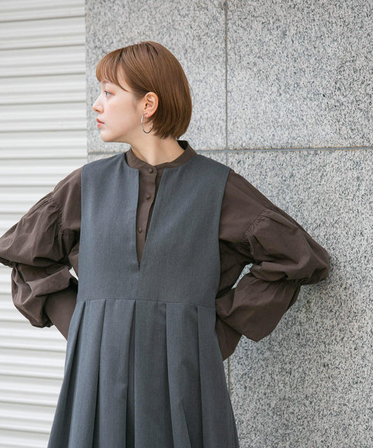 double sleeve shirt (brown) *JP