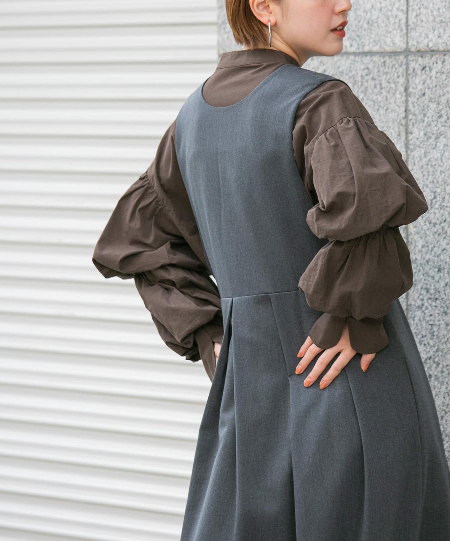 double sleeve shirt (brown) *JP