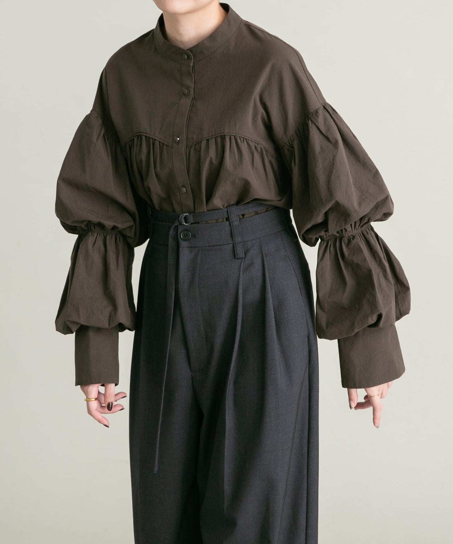 double sleeve shirt (brown) *JP