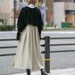 pleated jumper skirt (beige)