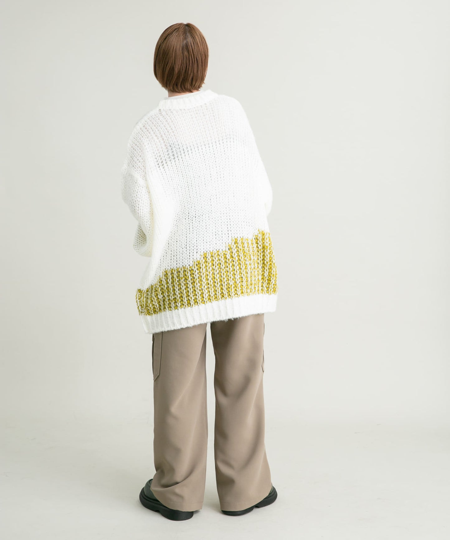 mesh bicolor knit (white)