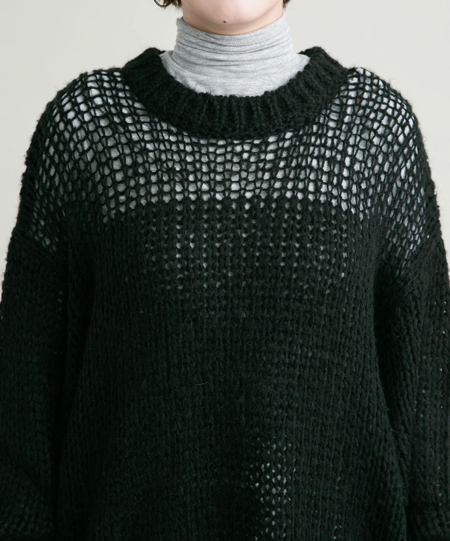 mesh bicolor knit (black)