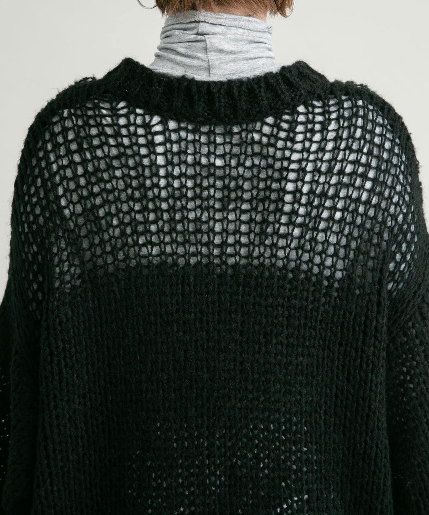 mesh bicolor knit (black)