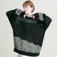 mesh bicolor knit (black)