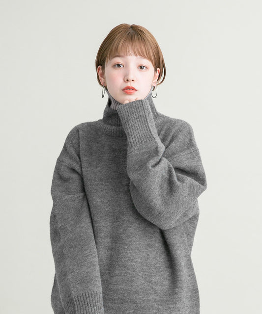 reversible over knit (charcoal x grey) *JP