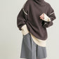 reversible over knit (beige x brown) *JP