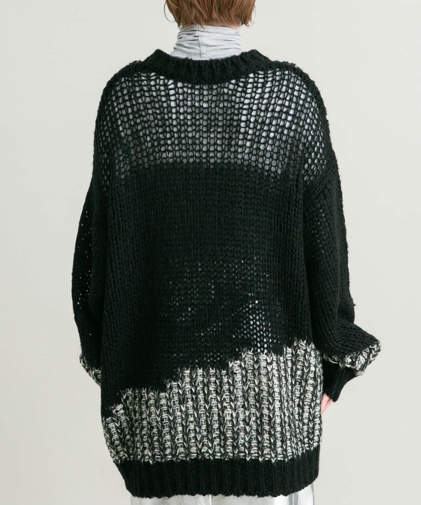 mesh bicolor knit (black)