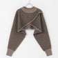 2way tuck cropped knit (brown)