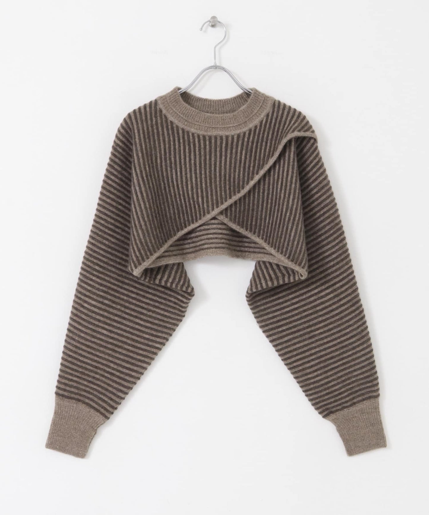 2way tuck cropped knit (brown)