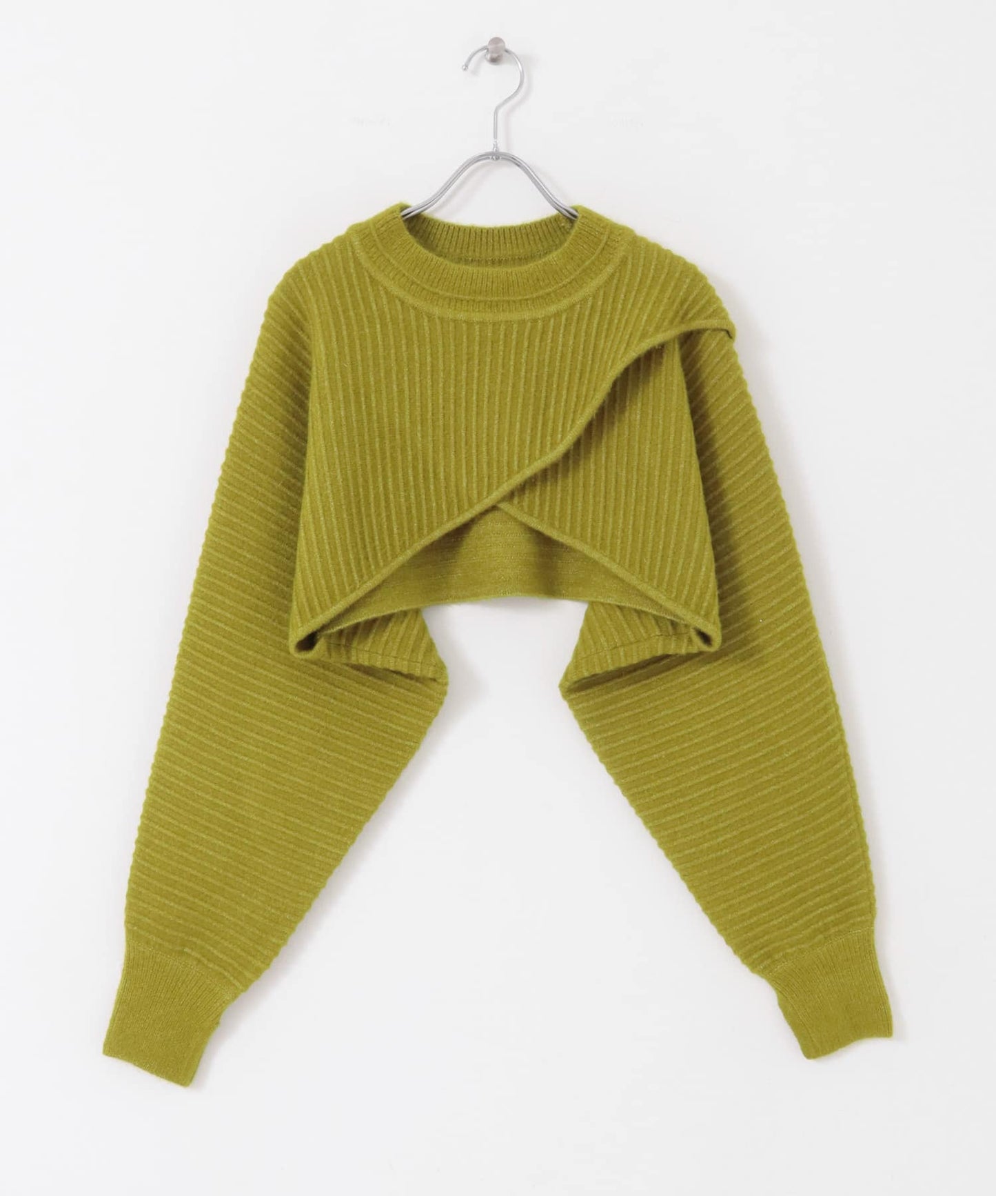 2way tuck cropped knit (pistachio)