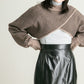 2way tuck cropped knit (brown)