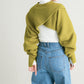 2way tuck cropped knit (pistachio)