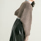 2way tuck cropped knit (brown)