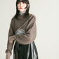 2way tuck cropped knit (brown)