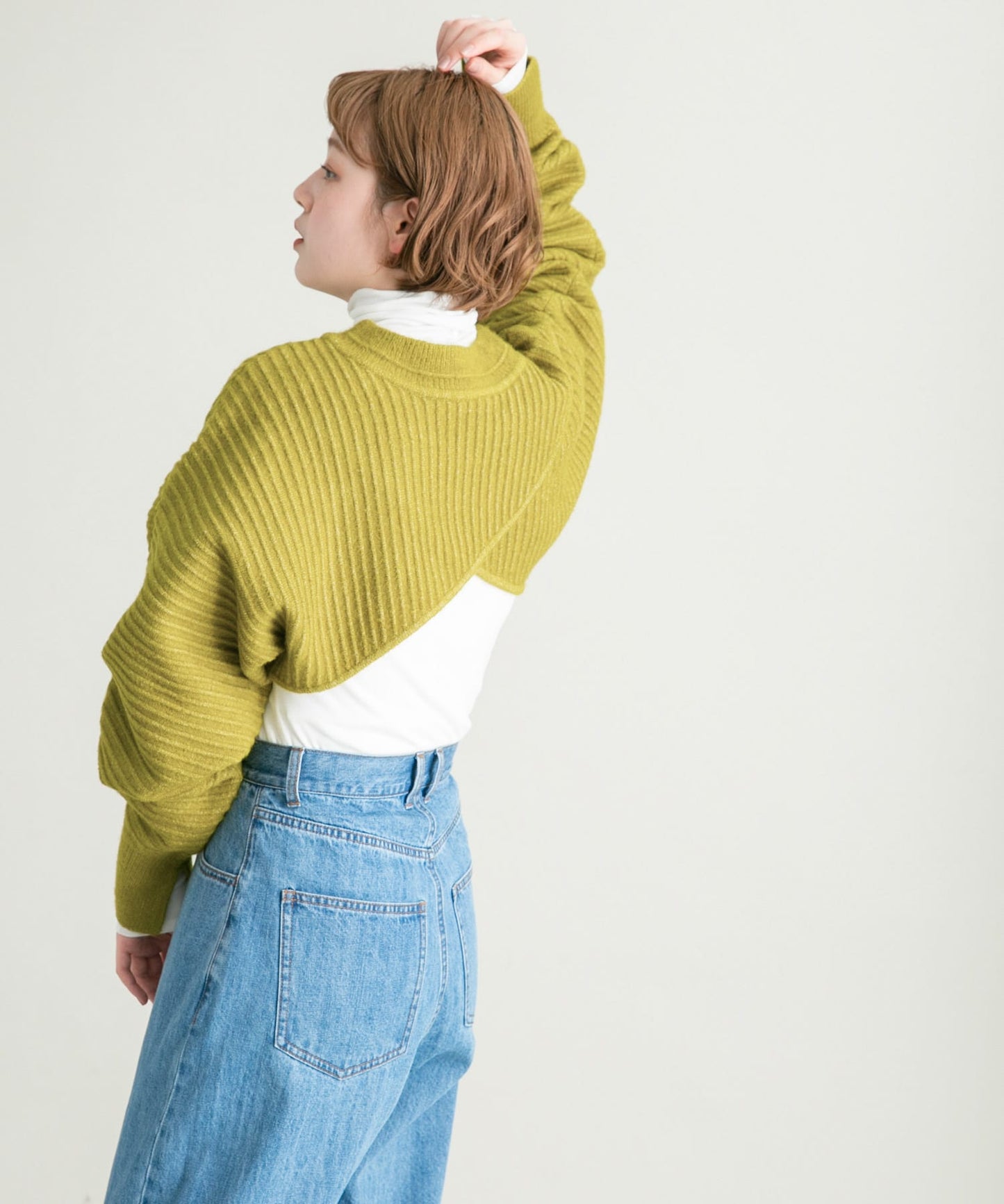 2way tuck cropped knit (pistachio)