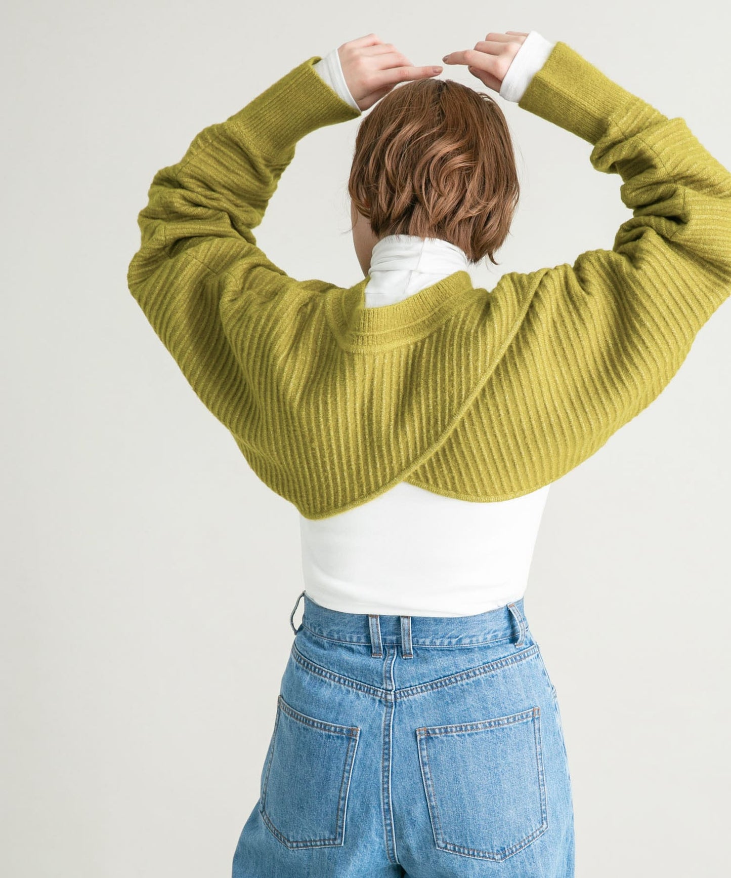 2way tuck cropped knit (pistachio)